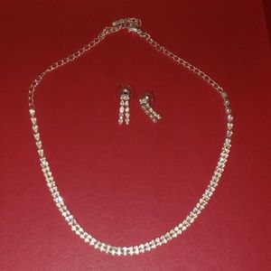 Crystal Strand Necklace and Earrings Set